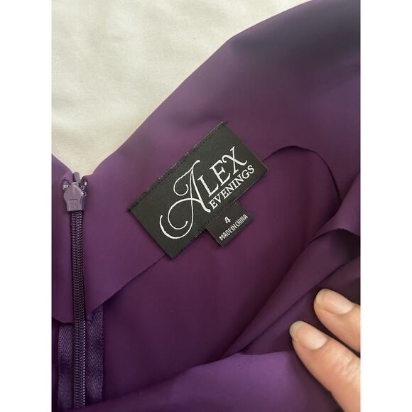 Alex Evenings Short Side Ruched Cascade Ruffle Skirt Beaded Womens Size 4 NWT - Picture 4 of 9